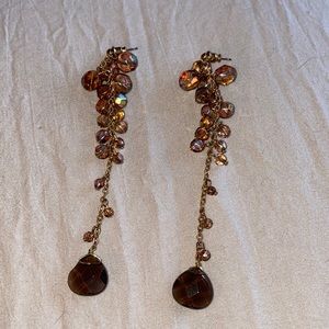 Iridescent beads dangling earrings